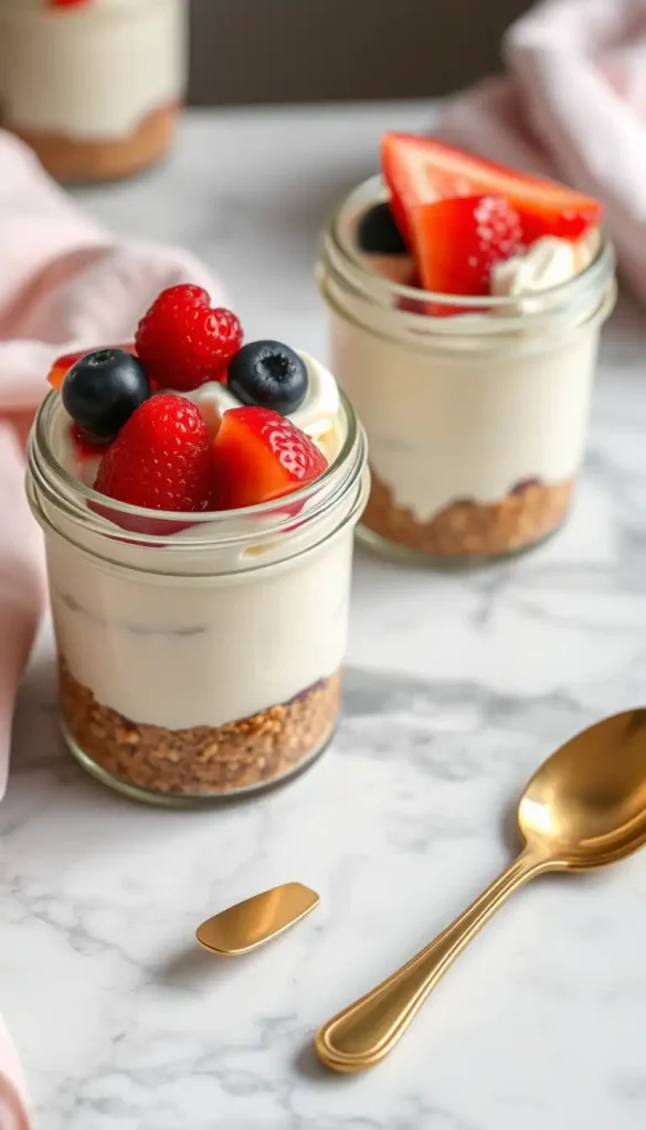 No-Bake Greek Yogurt Cheesecake Cups