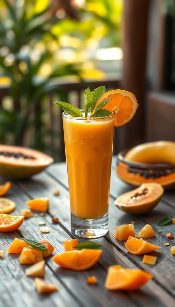 Papaya Pineapple Sunrise Smoothie