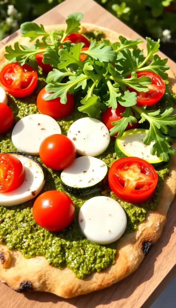 Pesto Veggie Flatbread