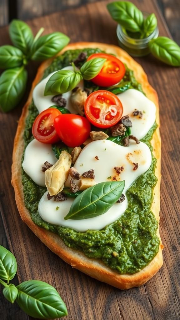 Pesto Veggie French Bread Pizza