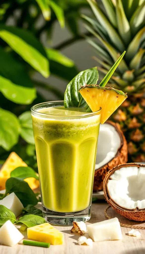Pineapple Coconut Green Smoothie