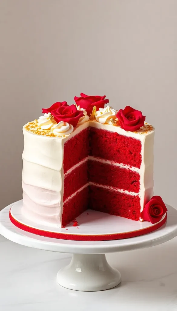 Red Velvet Wedding Cake with Cream Cheese Frosting