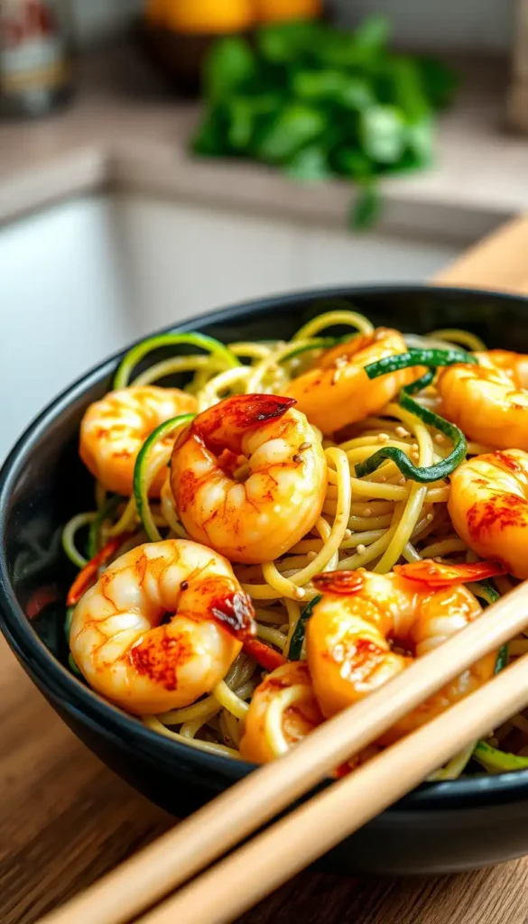Shrimp and Zucchini Noodles Stir-Fry