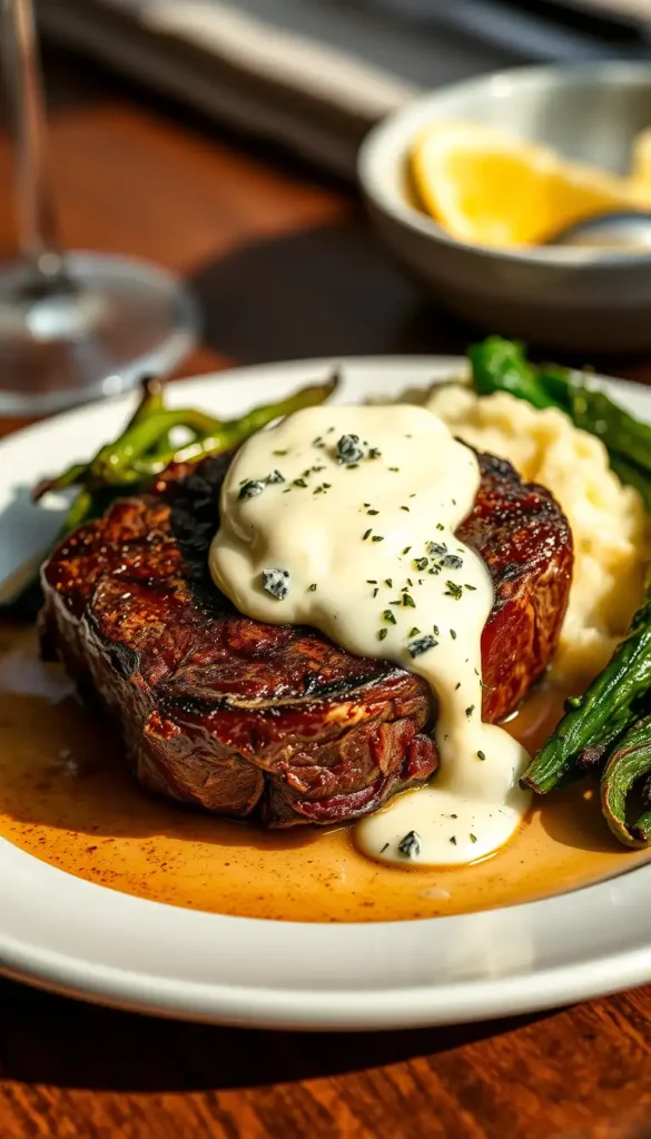 Skirt Steak Topped with Blue Cheese Butter