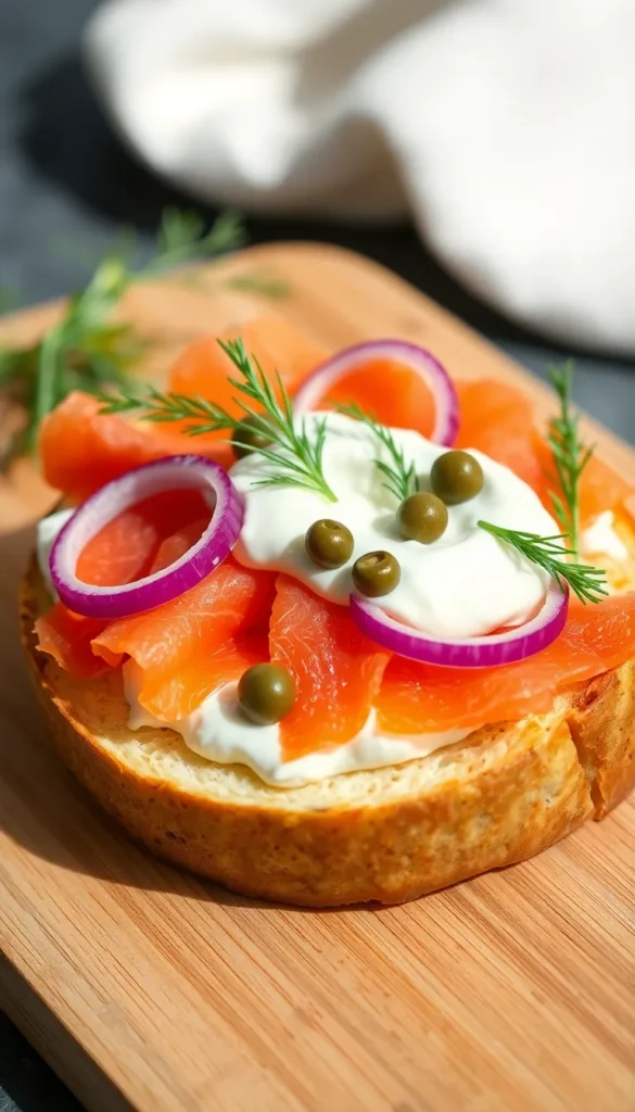 Smoked Salmon and Cream Cheese Bagel
