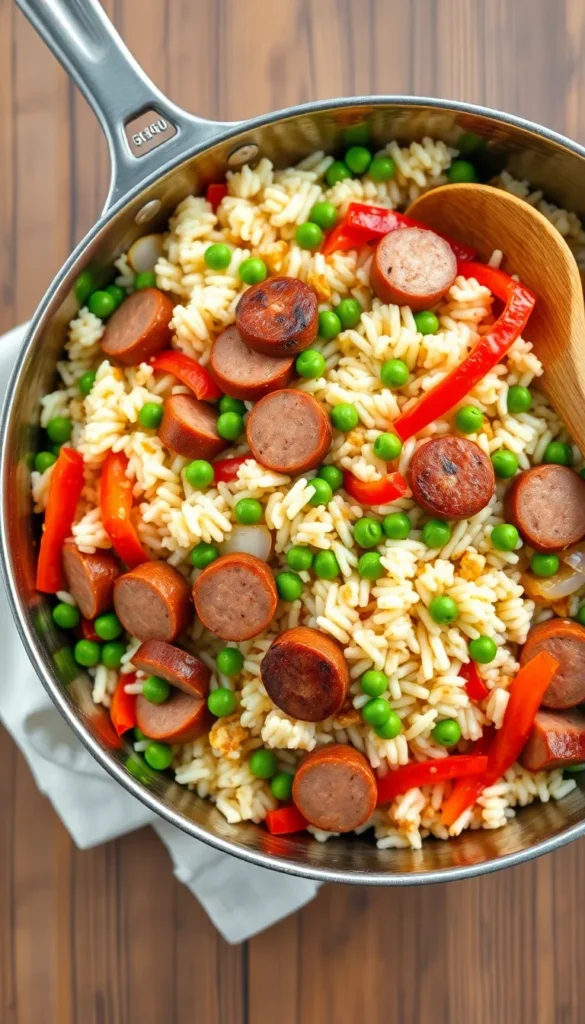 Smoked Sausage and Rice Skillet