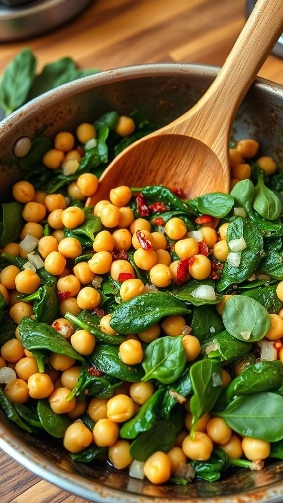 Spicy Chickpea and Spinach Stir-Fry