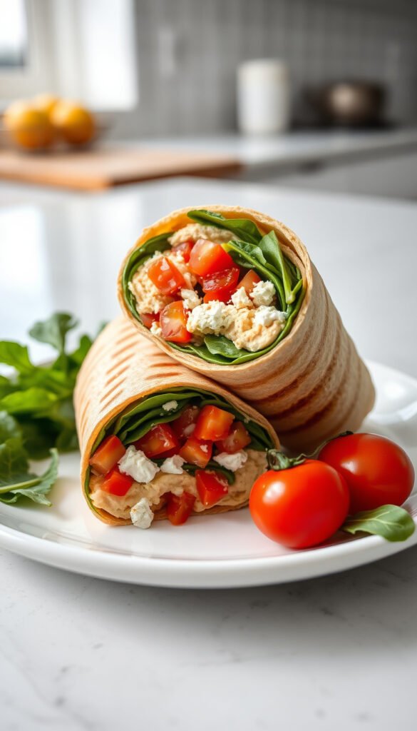 Spinach and Feta Stuffed Wrap