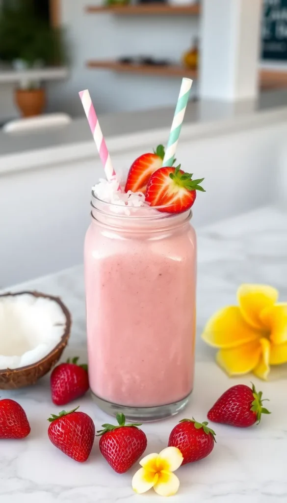 Strawberry Coconut Breeze Smoothie