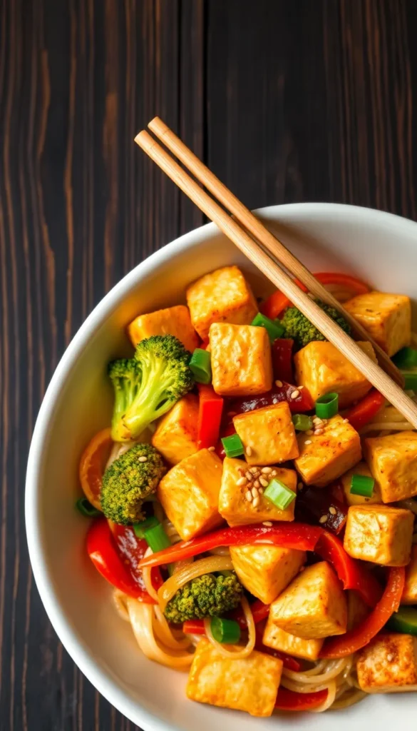 Tofu Stir-Fry with Rice Noodles