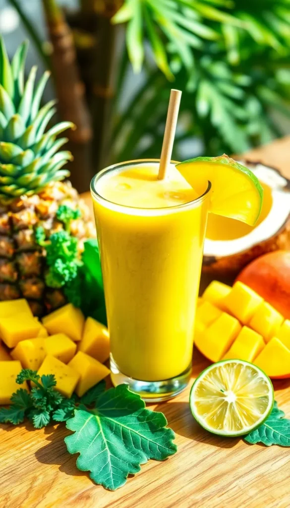 Tropical Kale and Pineapple Smoothie