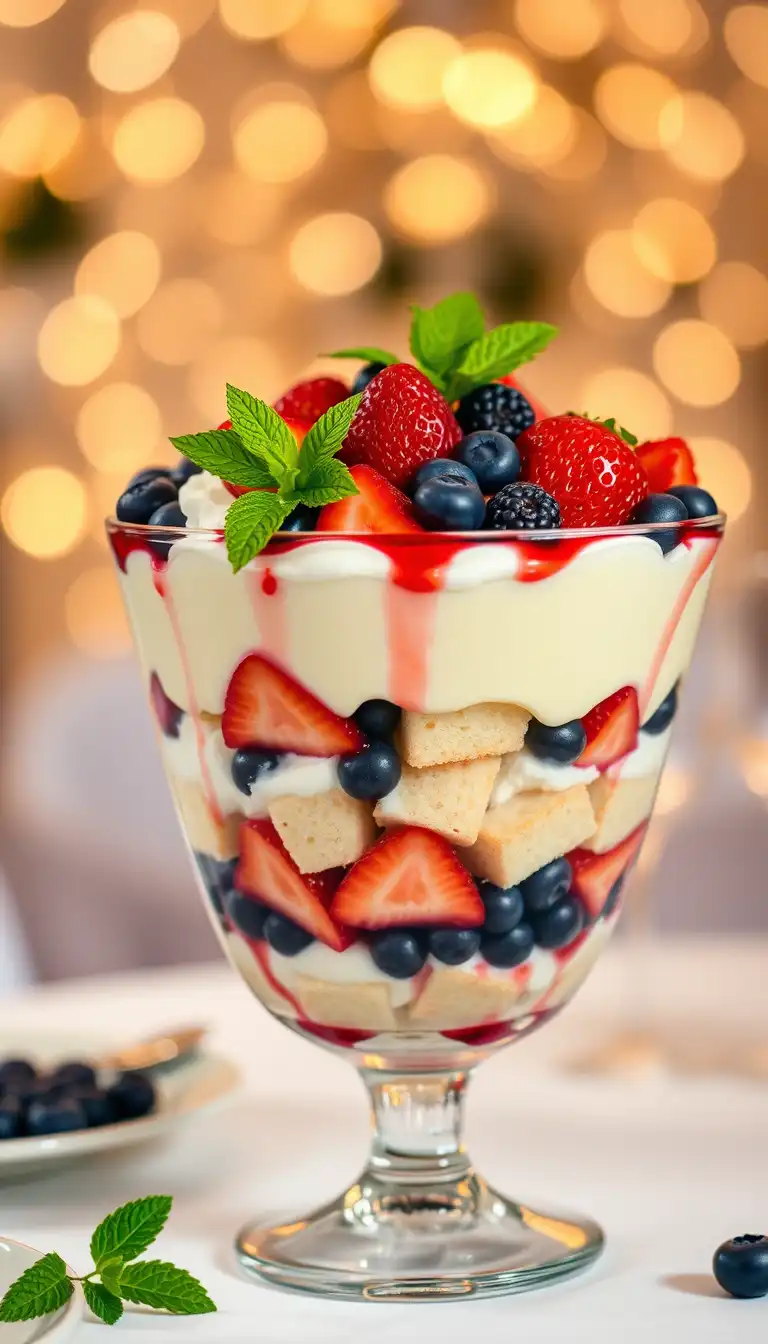 Vanilla Pudding Trifle with Berries