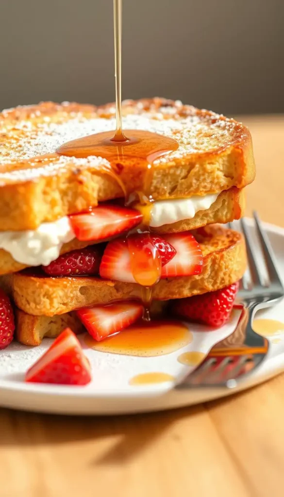 Vegan Cream Cheese Stuffed French Toast