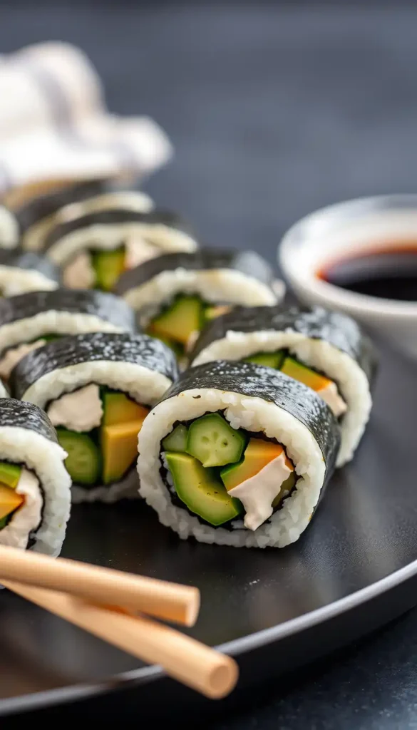 Vegan Sushi Rolls with Cream Cheese