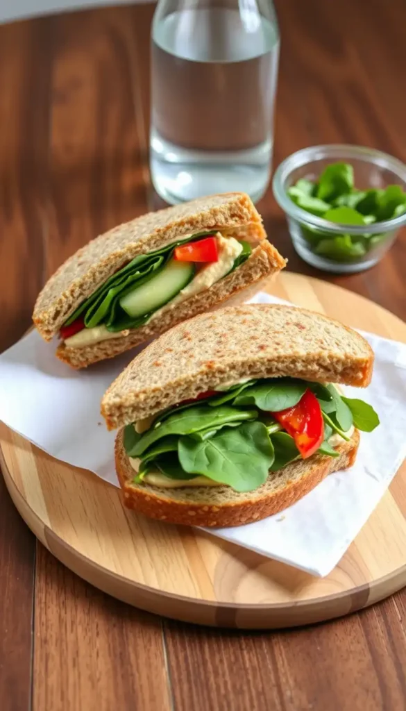Veggie and Hummus Sandwich
