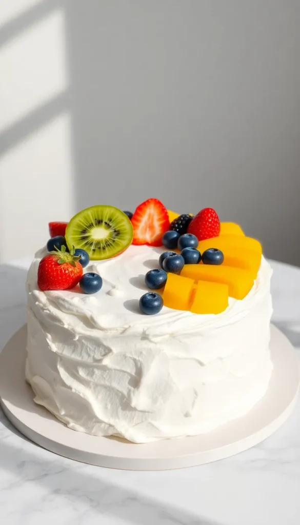 Whipped Cream and Fruit Cake