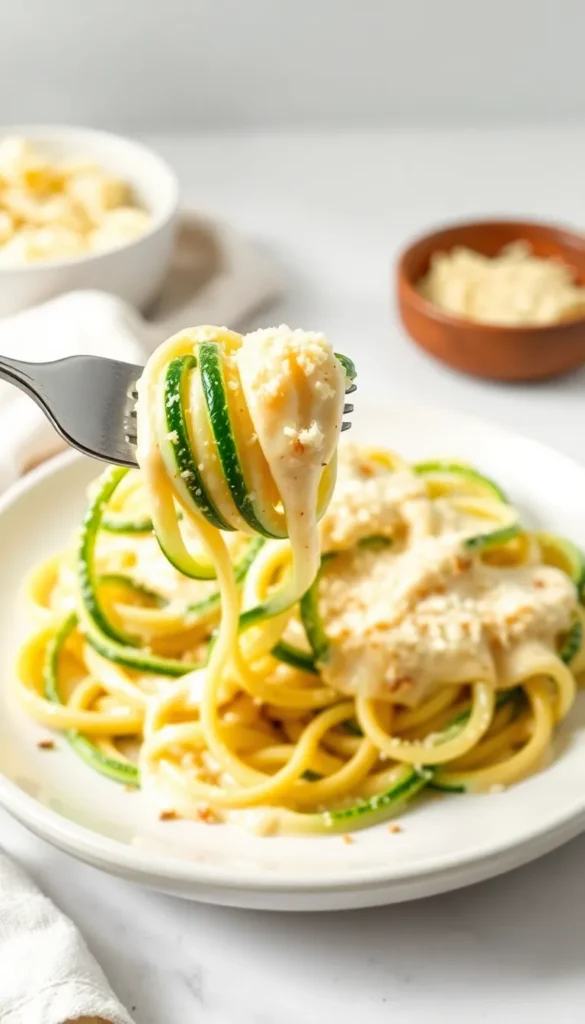 Zucchini Noodles with Creamy Alfredo Sauce
