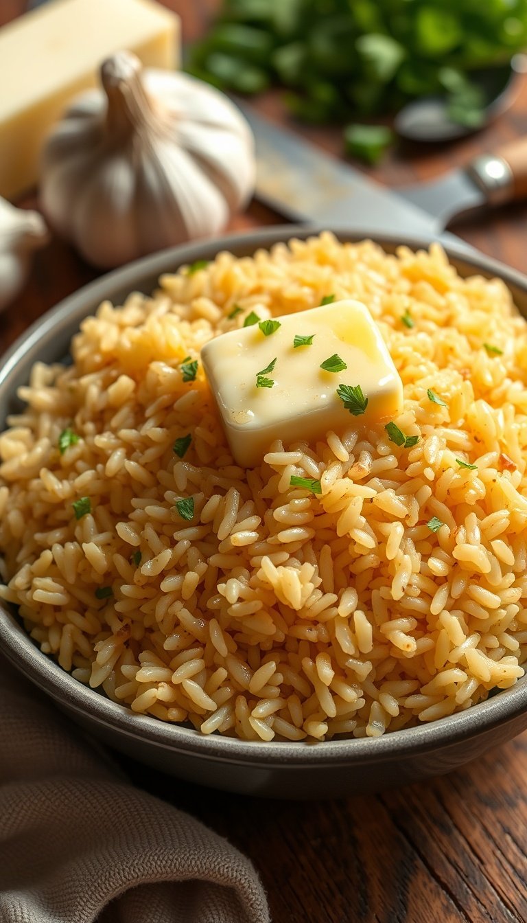 Brown Rice with Garlic Butter (Simple & Addictive)