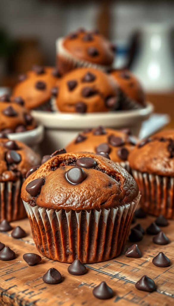 Ingredients for the Perfect Chocolate Chocolate Chip Muffins