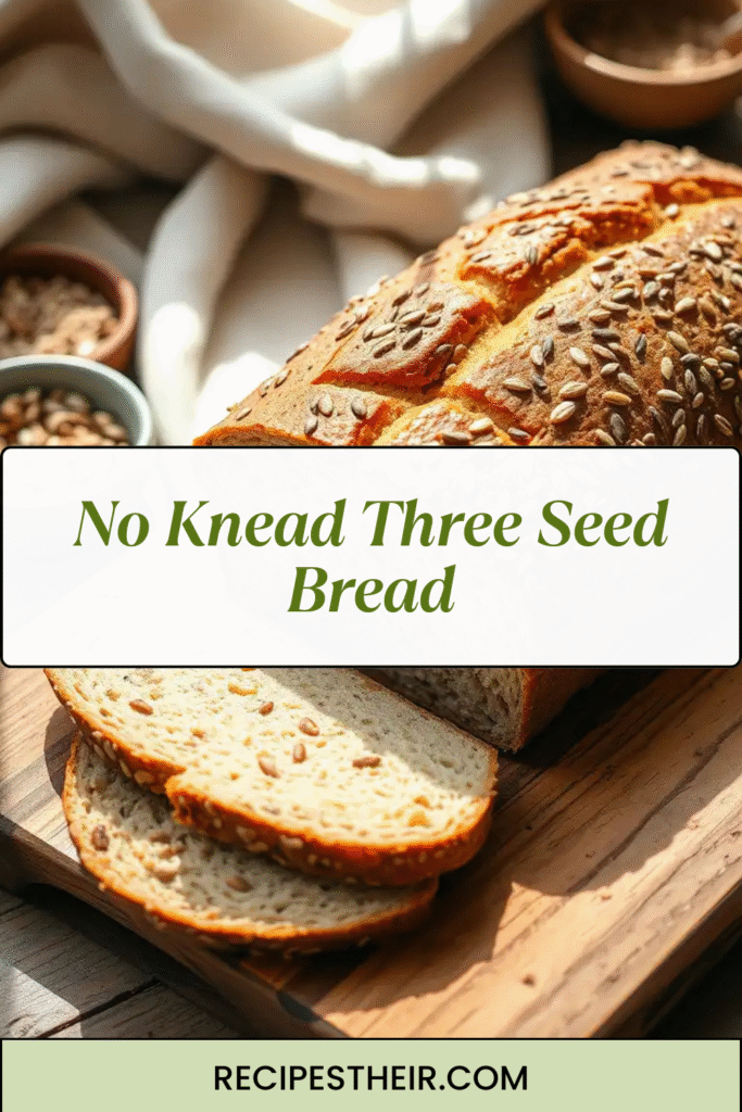 No Knead Three Seed Bread