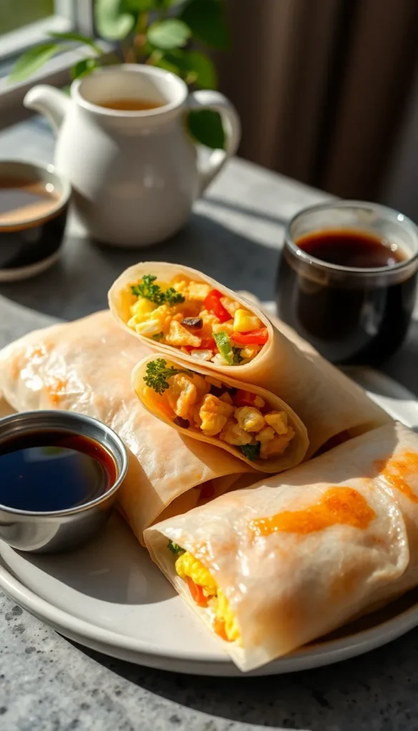 Rice Paper Breakfast Rolls