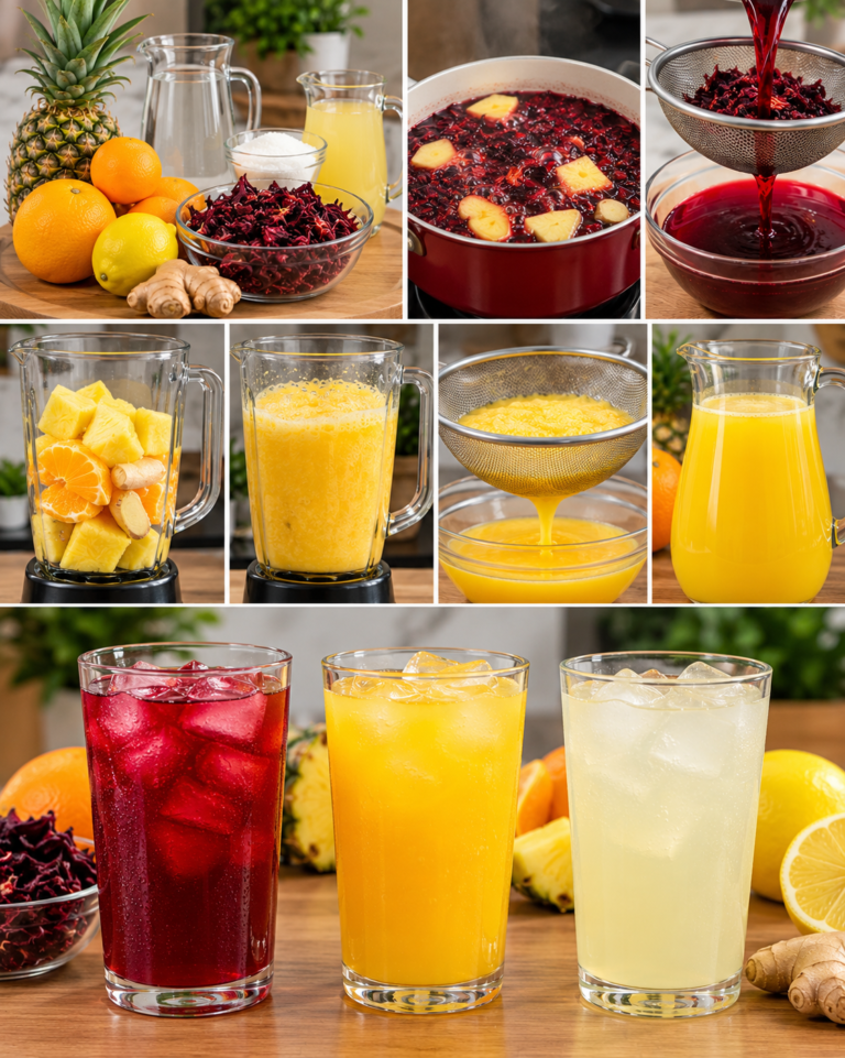 3 Easy Homemade Fruit Drinks – Zobo, Pineapple Juice & Lemonade