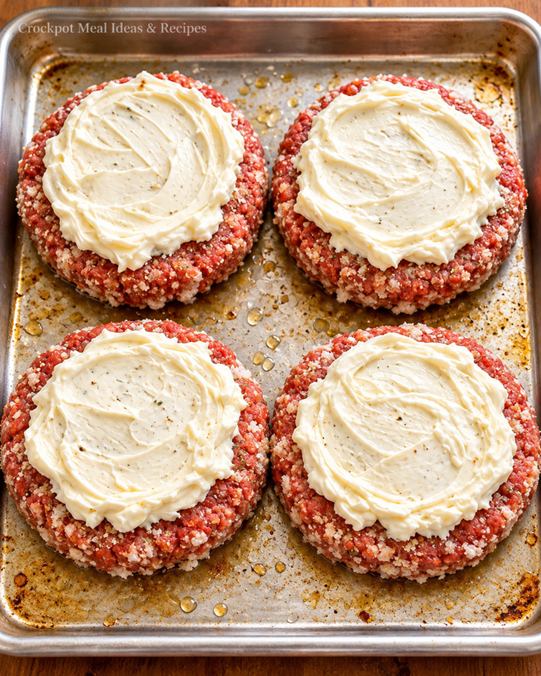 Cream Cheese Stuffed Hamburger Steaks 