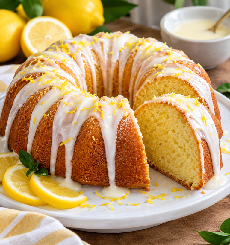 Lemon Bundt Cake with Creamy Lemon Glaze