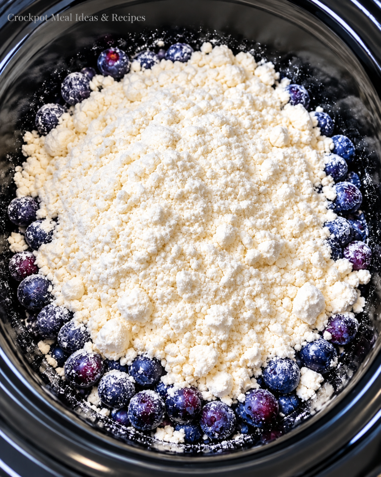 Slow Cooker Blueberry Cobbler