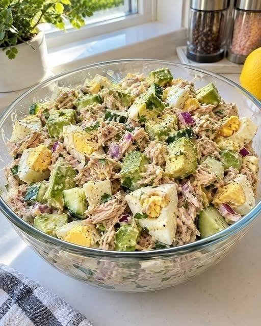 Tuna Egg Avocado Protein Salad