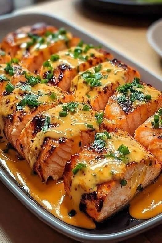 Bang Bang Salmon with creamy spicy sauce and 56g protein