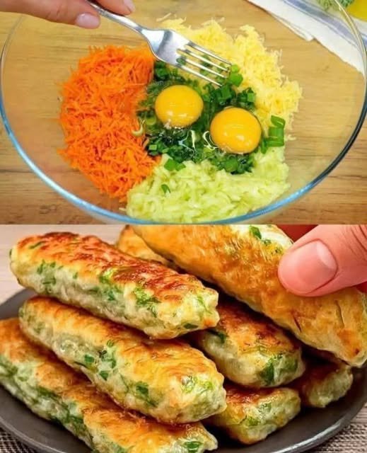 Savory Zucchini, Carrot & Cabbage Breakfast Rolls