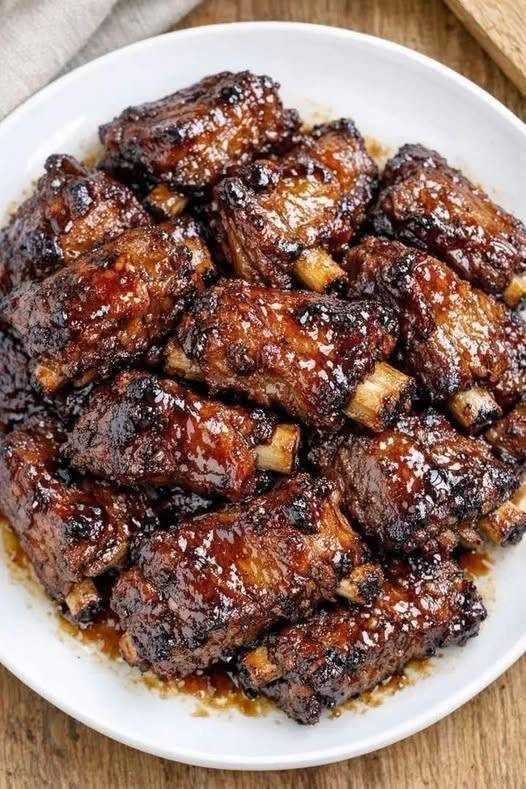 Slow Cooker Sticky Glazed Beef Short Ribs