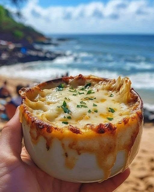 Classic French Onion Soup with Melted Cheese