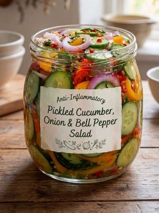 Anti-Inflammatory Pickled Cucumber, Onion & Bell Pepper Salad