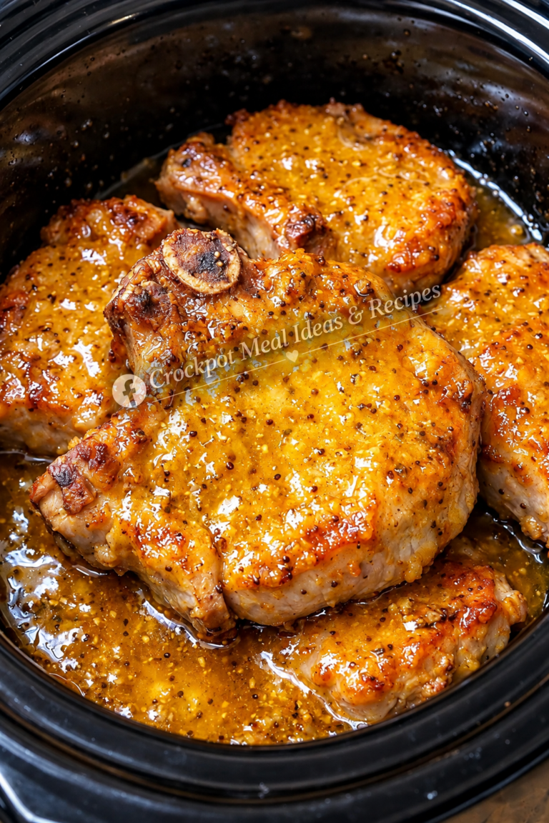 Slow Cooker Honey Mustard Pork Chops – Tender, Juicy