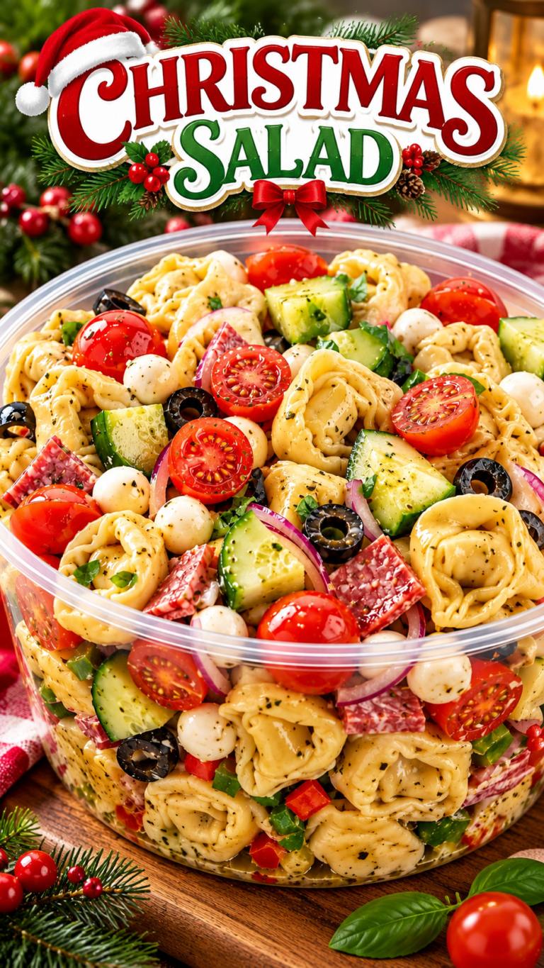 Christmas Tortellini Pasta Salad