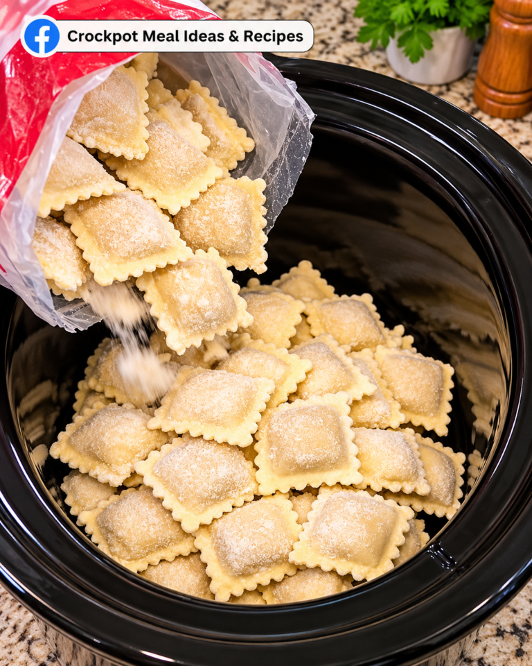Slow Cooker Creamy Ravioli