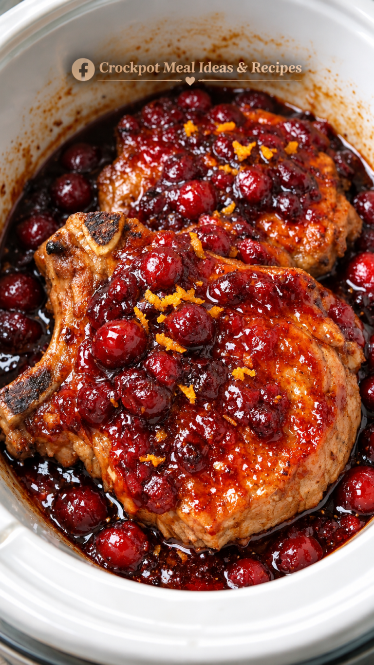 Slow Cooker Cranberry Orange Pork Chops