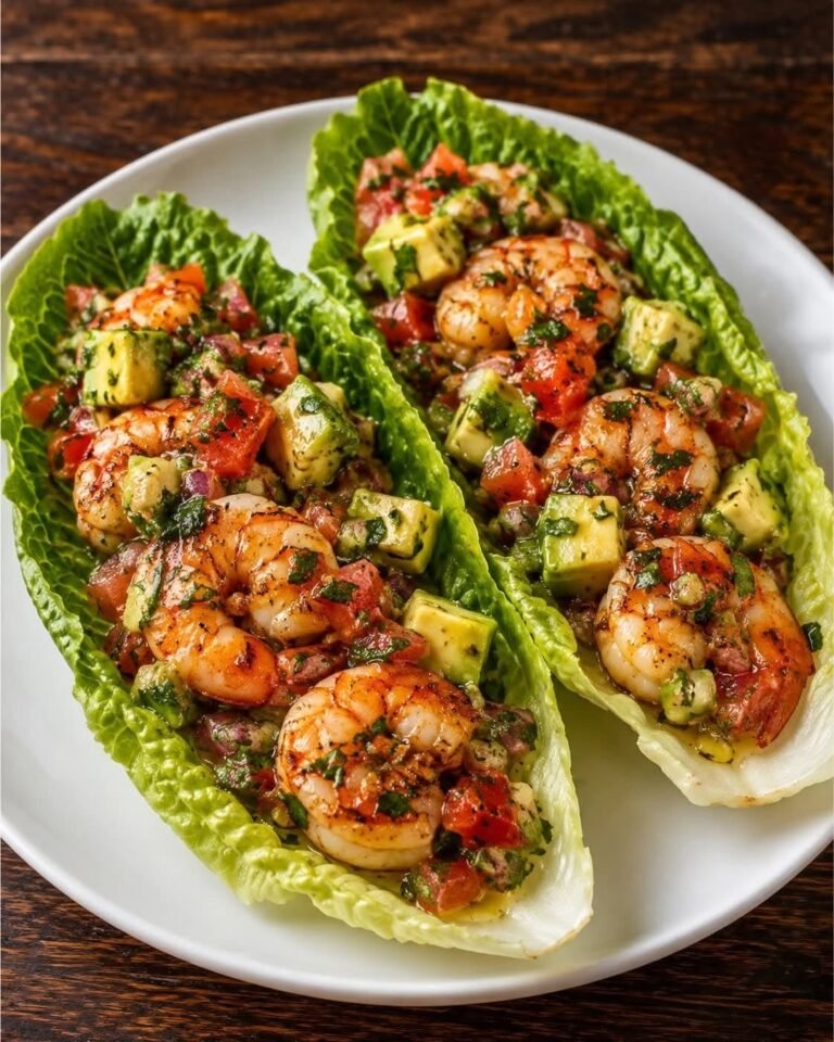 Avocado Lettuce Boats with creamy avocado, chickpeas, cucumber, tomatoes, fresh herbs, and lemon dressing