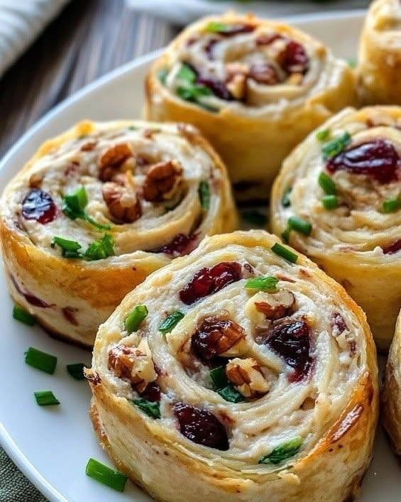 Cranberry Walnut Cream Cheese Puff Pastry Pinwheels