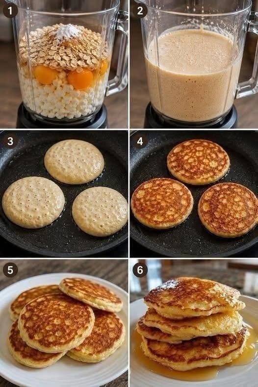 Fluffy Cottage Cheese Oat Pancakes