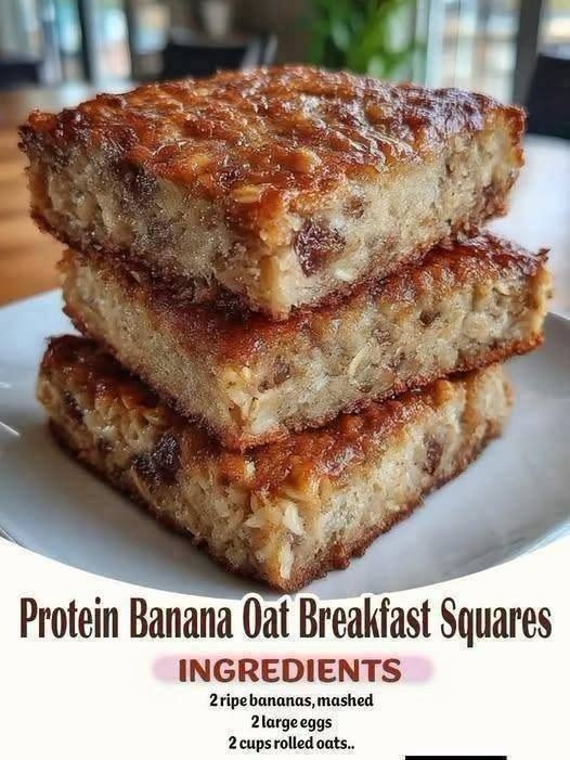 Protein Banana Oat Breakfast Squares