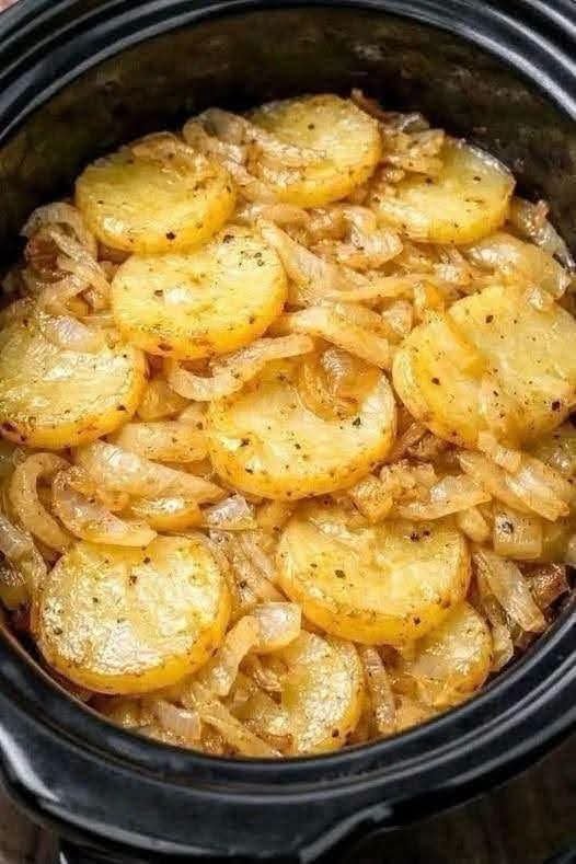 Slow Cooker Potatoes and Onions