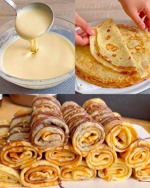 Crepes Rolls with Creamy Filling