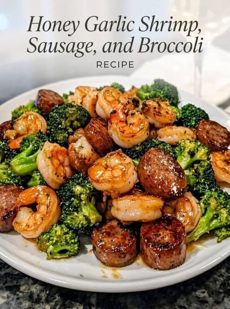 Honey Garlic Shrimp, Sausage, and Broccoli
