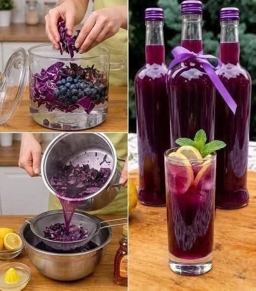 Purple Cabbage & Blueberry Detox Drink