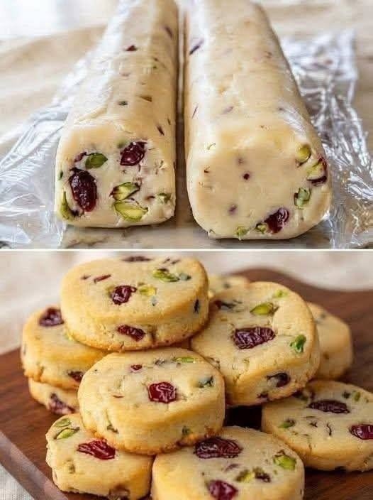 Cranberry Pistachio Refrigerator Cookies (Michigan Rocks)