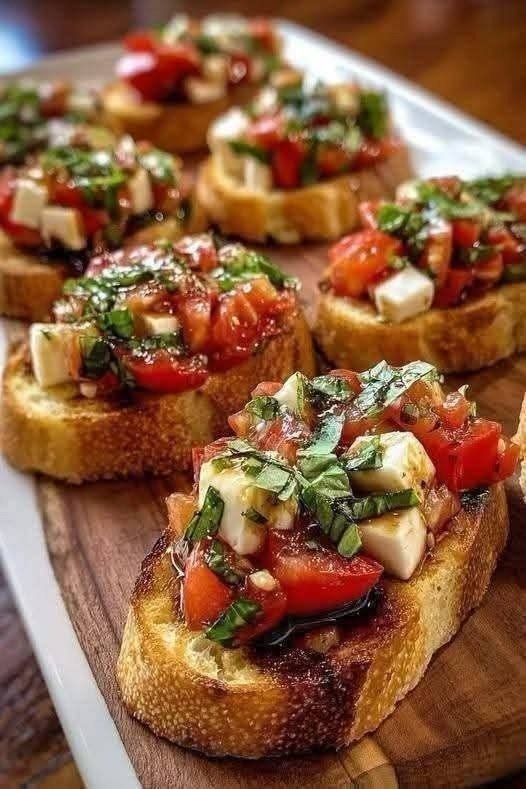 Tomato Basil Bruschetta with Fresh Mozzarella