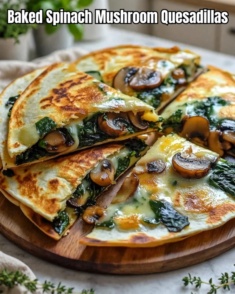Baked Spinach Mushroom Quesadillas